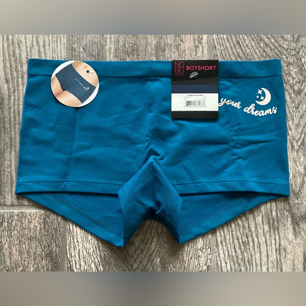 New No Boundaries Stretch Seamless Boyshort Panties Size XS Blue